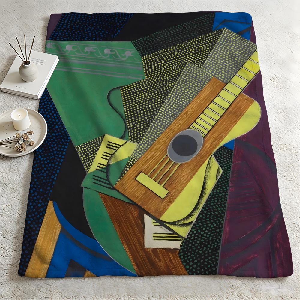 Art JJuan Griss Throw Warm Soft Flannel Blanket Multiuse for Sofa Bed Camping Travel Nap