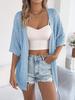 Elegant Bohemian Summer Knit Cardigan - Women's Short Sleeve Style