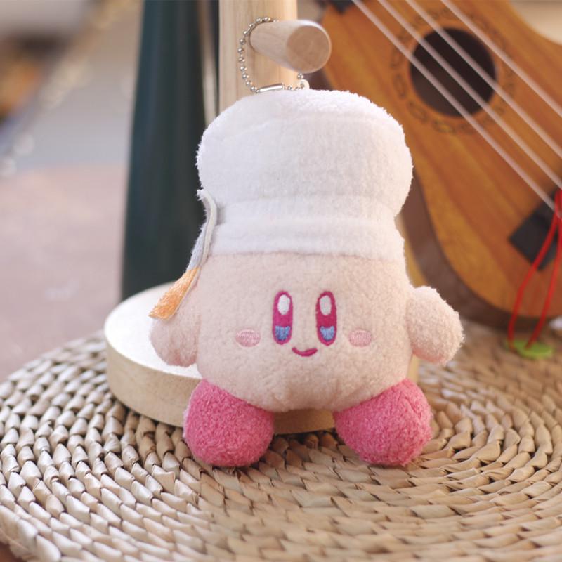 

Adorable Kirby Plush Toy Keychain Cute Pink Bag Charm For Girls With Soft Pp Cotton Padding White Hat