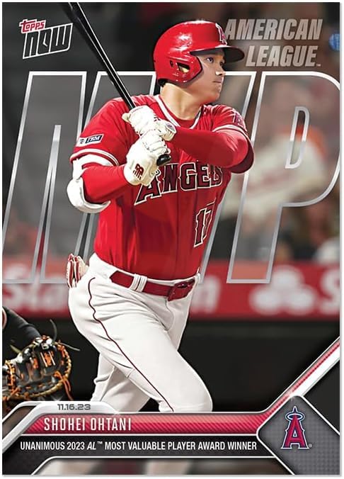 Topps now Shohei Ohtani Commemorative The first player in history to win the MVP award twice with a unanimous vote OS-16 Card