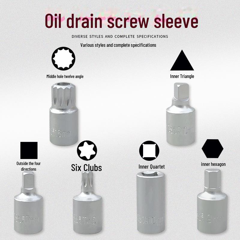 Zestaw śrub do miski olejowej z łbem sześciokątnym i kwadratem 4-kątnym Klucz nasadowy do skrzyni biegów