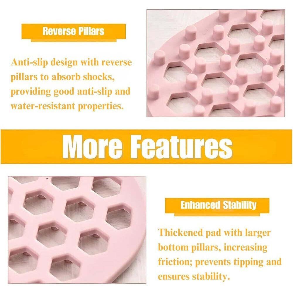 Non Slip Sink Drain Mat Hollow Faucet Drain Drying Pad New Silicone Sink Drying Mat  for Kitchen