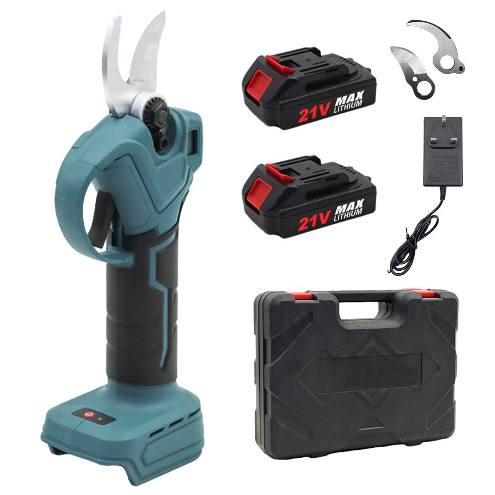 21V Electric Pruning Shears Cordless Pruner with Powerful Brushless Motor 3cm Diameter Cutting LCD Display 2Pcs 2000mAh