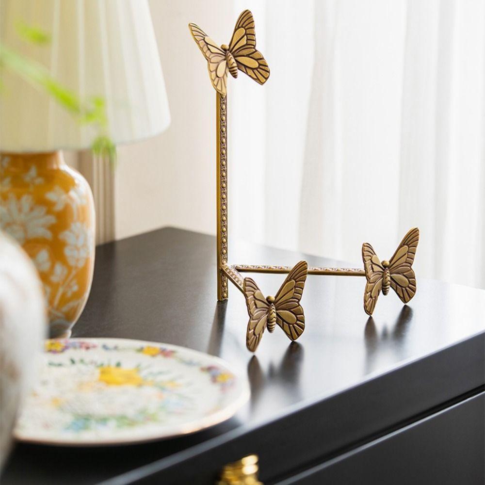 Vintage Design Gold Decorative Easel Butterfly-shaped Display Rack  Living Room Decor