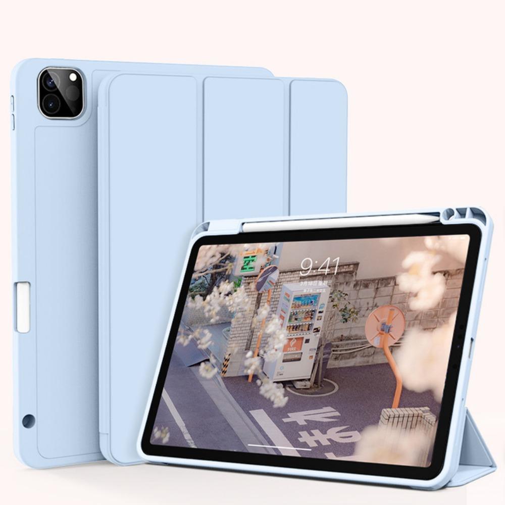 Für iPad Hülle 10,2 Zoll 3-fach faltbare Softshell mit Stifthalter für iPad Pro 11 Air 4 5 Schutzhülle