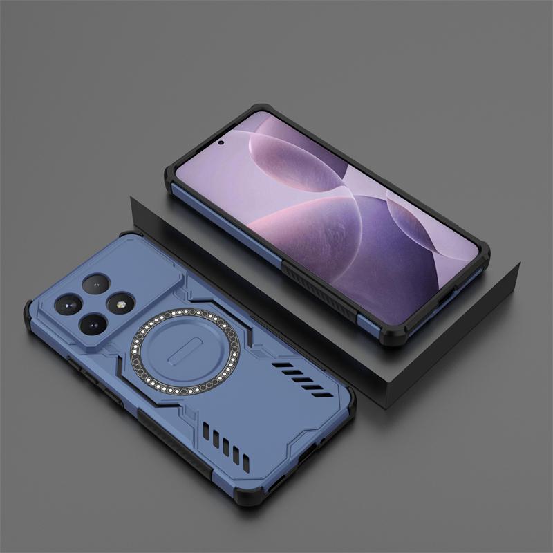 Armor Case For Xiaomi Poco F6 Pro Magnetic Adsorption Wireless Charge Back Cover Poco F6 F7 Pro X6 Pro Case For Poco F6 Pro Case