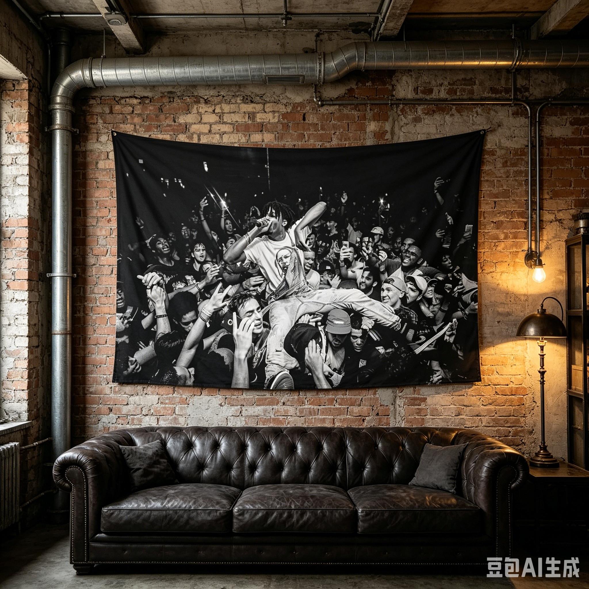 Jmg Household Supplies Unisex 1Pc Playboi Carti Live Concert Tapestry, Rapper Crowd Surf Wall Hanging, Cool Room Stuff, Large Size, Polyester 2D Print, Bedroo