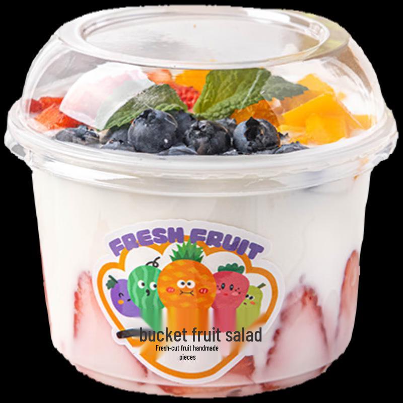 MEIDI 580ml Dessert Obstsalat To-Go Schalen mit Domdeckeln
