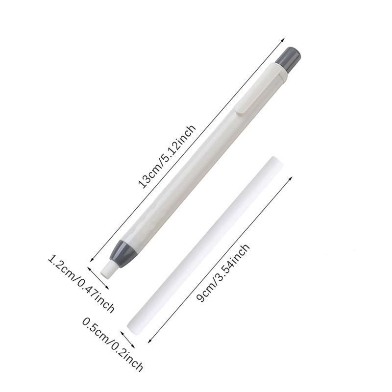 6Pcs/Set School Students Stationery Creative Pen Shape Press Type Pencil Eraser With Replaceable Core Painting Erase Supplies