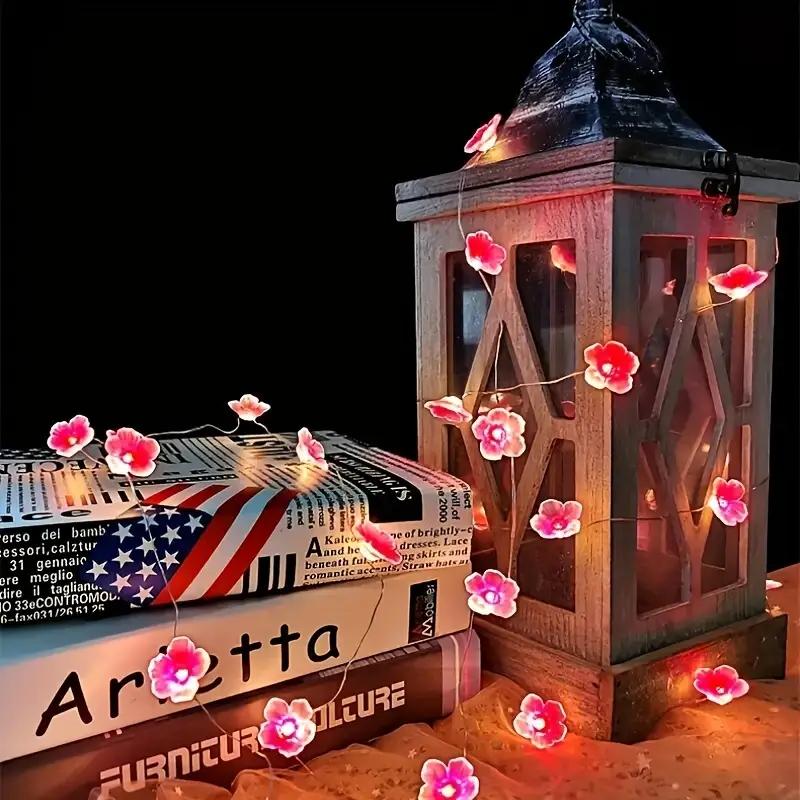 1pc 10/20/30LED Cherry Blossom Fairy String Lights Battery Powered For Home Wedding Indoor Holiday Party Festival Decoration