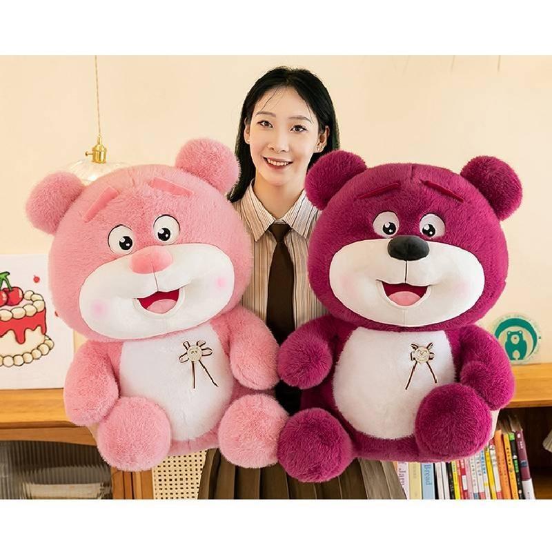Adorable Plush Pink Teddy Bear Creative Cartoon Stuffed Animal Toy For Kids Gift