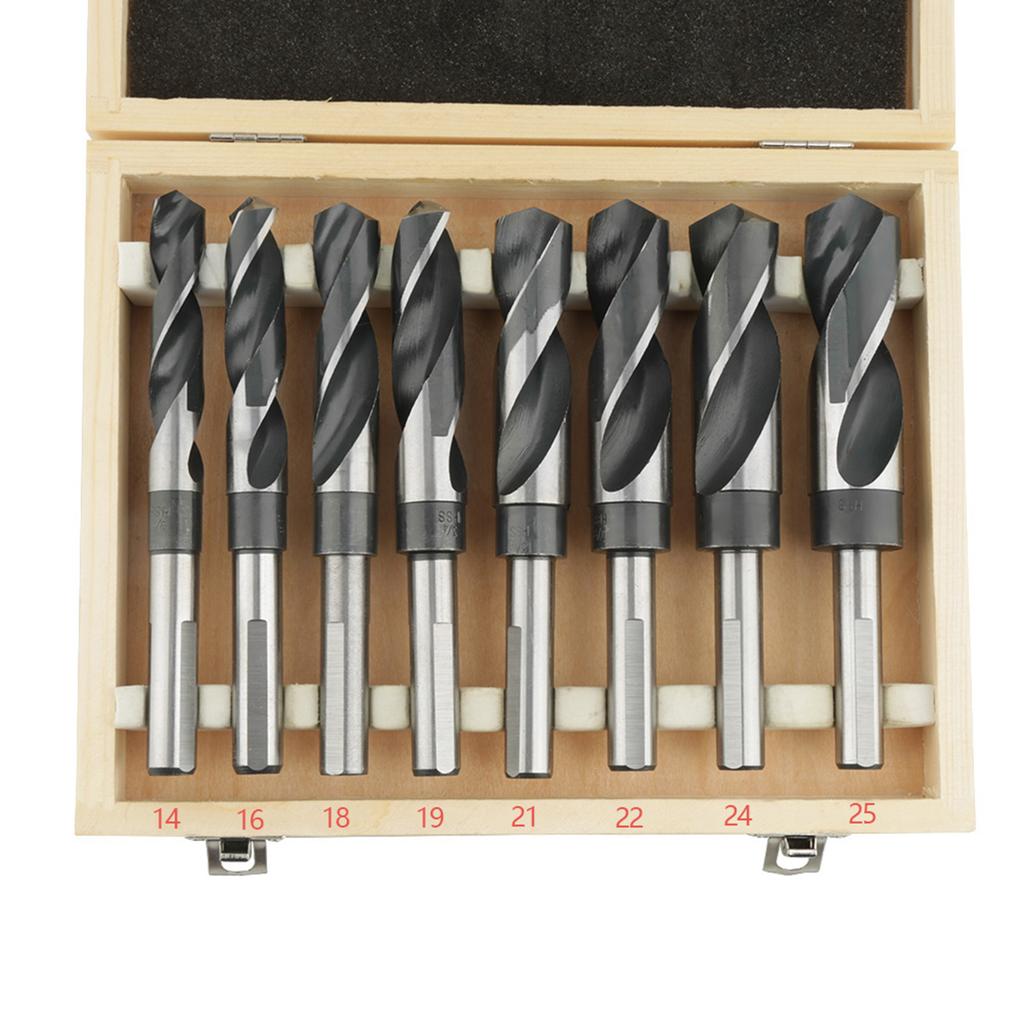 8Pcs HSS Twist Drill Bit Set Large Heat Treated Industrial