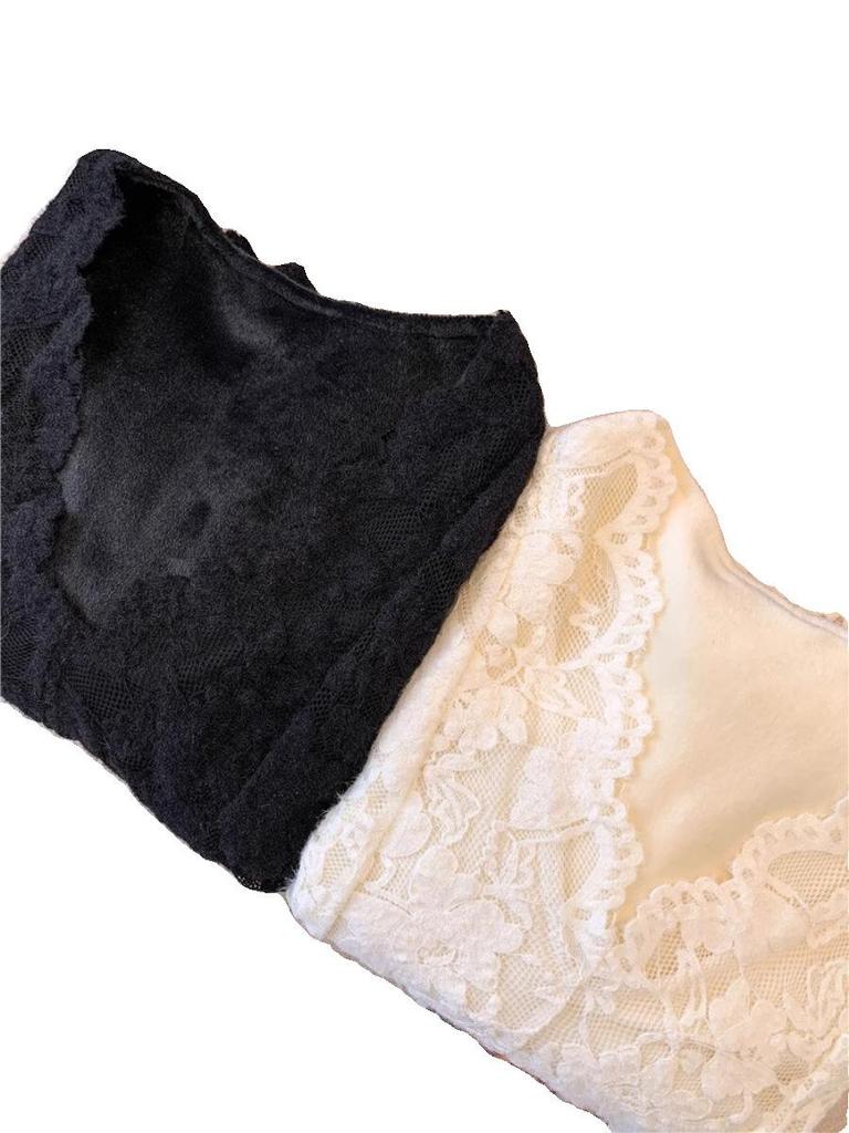Women's Fluffy Lace Puff Sleeve V-Neck Top - Slimming Autumn/Winter Style