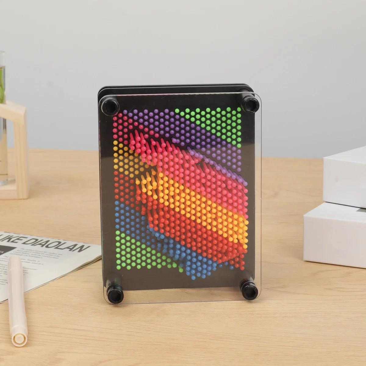 

1pc-Creative Hand Model 3D Multi-variable Needle Painting Rainbow, Plastic Square Hand Print Hand Model Office Decoration