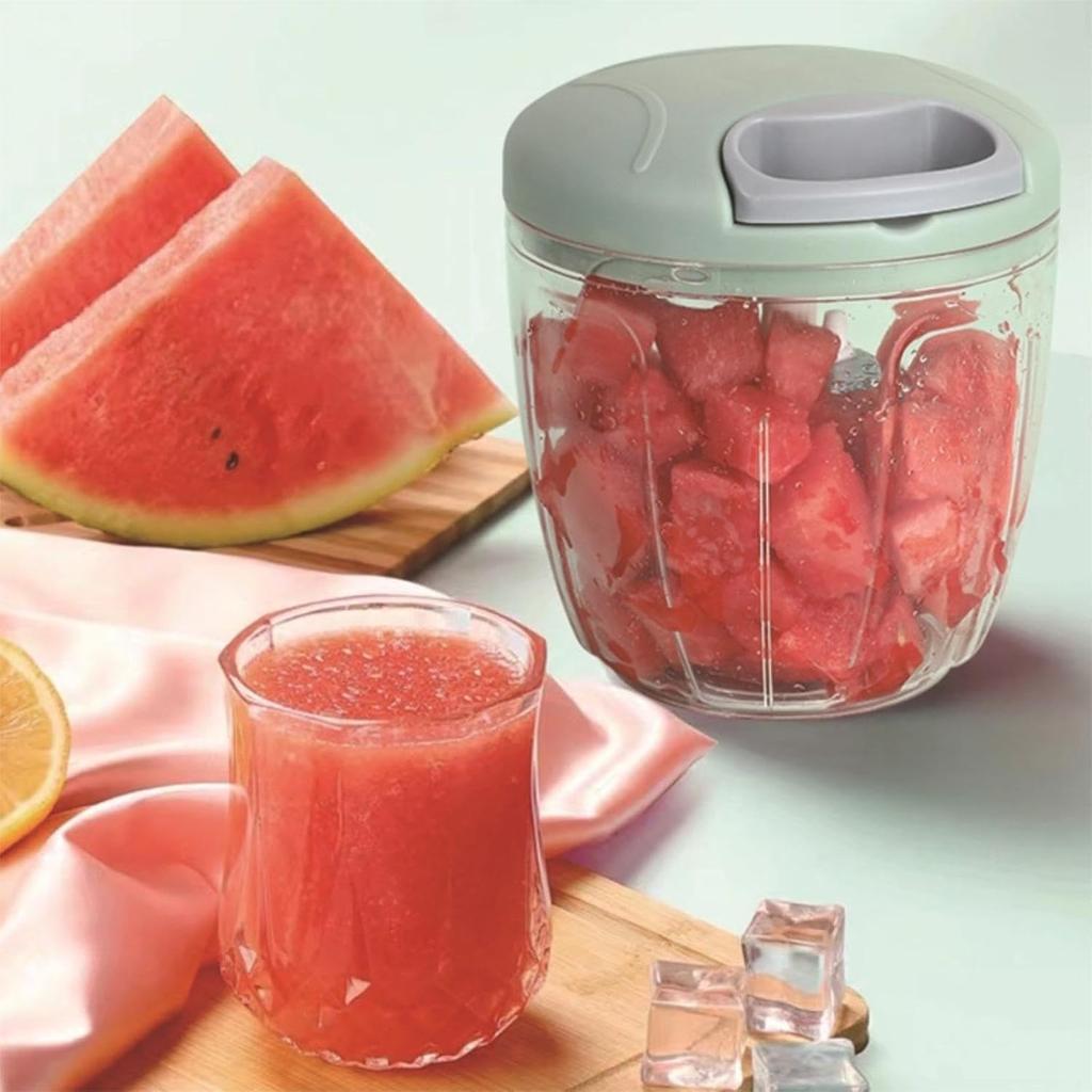 900ml Extra Large Manual Food Chopper Vegetable Chopper Garlic Chopper with 5 Sharp Blades Mincer for Cutting Onions Chili Ginger