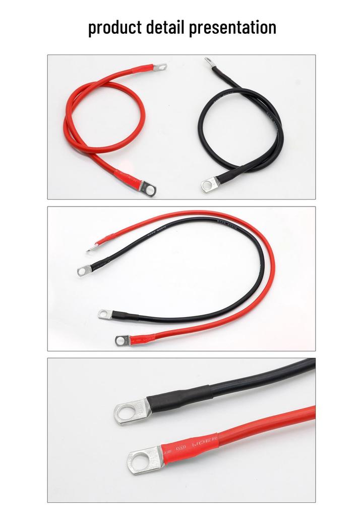 Ultra-Soft Silicone Battery Cable with Tinned Copper Terminal for 3/4/6/8 AWG