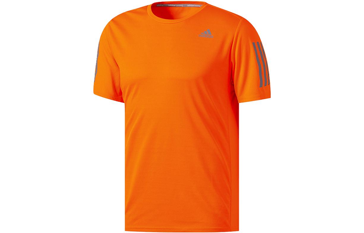 Adidas T Shirts Men s Orange Crew Neck Moderate Straight Fit BS3284 XL