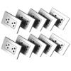 10 pz Presa Elettrica da Muro Presa Elettrica da Parete Ignifuga in Acciaio Inossidabile Prese da Parete Prese
