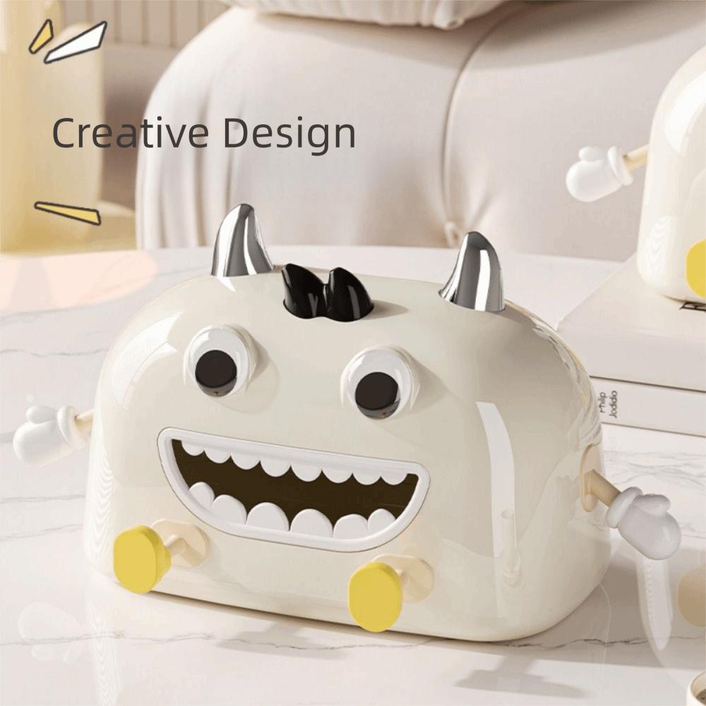 Cute Desktop Tissue Case with Phone Holder Facial Tissue Holder Cartoon Tissue Box  Entrance Hall