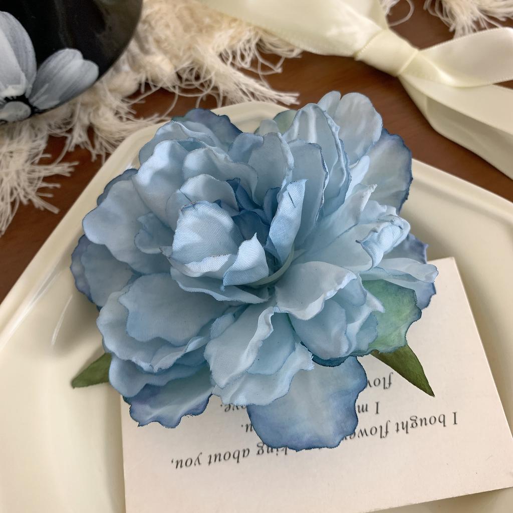 1pc women's artificial peony camellia flower hairpin, large resort style duckbill clip flower side clip hair ornament headdress