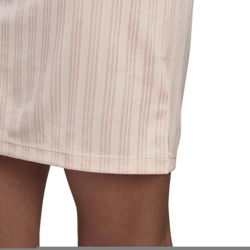 Adidas Originals Sports Lifestyle Series Solid Color Mid-Length Round Neck Casual Short Sleeve Dress Women Dresses Pink CE5589