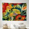 Bohemian Floral Abstract Tapestry Wall Hanging Art Print for Living Room Bedroom Boho Home Decor Colorful Flower Canvas Fabric