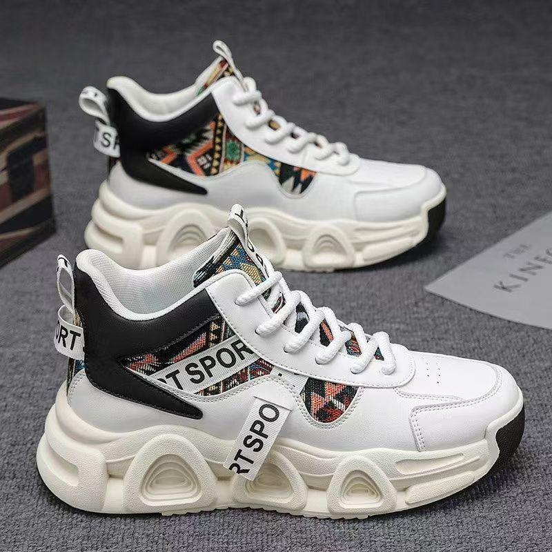 

New men s sports single shoes high-top breathable versatile casual men s shoes young and young running thick-soled non-slip dad shoes 44