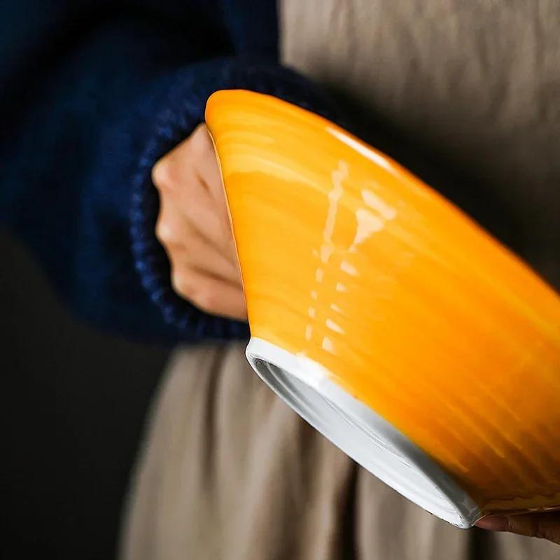 8 inch Ceramic Bowl Noodle Bowl Forest Animal Design Large Creative Restaurant Household Flower