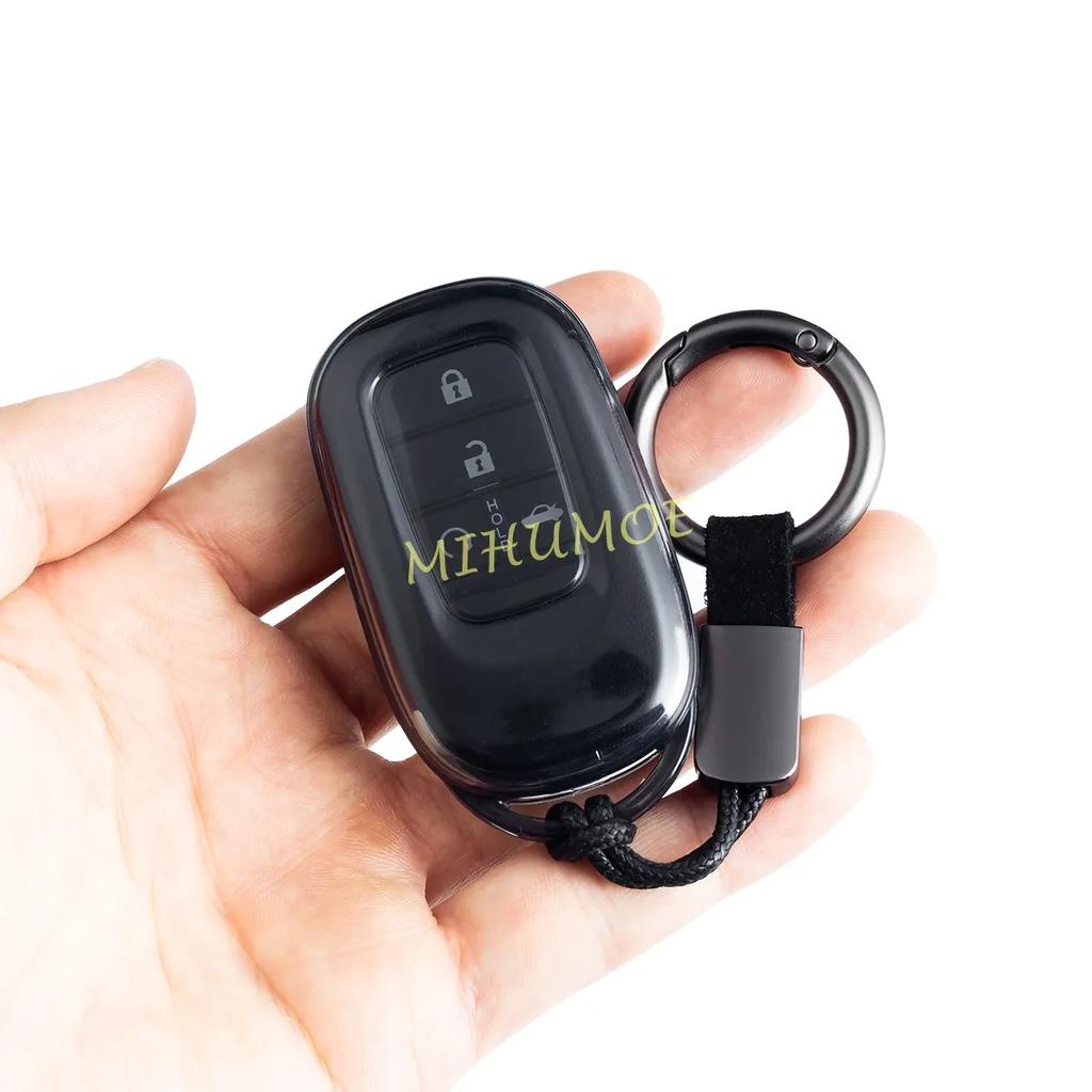 Schwarze Transparente Auto Schlüsselanhänger Hülle Abdeckung Schlüsselring Für Honda Civic 11. Generation Accord CR-V HR-V Pilot Vezel ZR-V 2023-2025 Zubehör