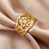 Witch Knot Rings Stainless Steel Celtic Protection Jewelry for Women Men Couple Wicca Amulet
