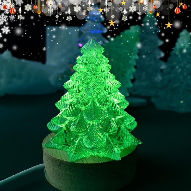 Christmas Tree Setting Ornaments Silicone Mold Epoxy DIY Decoration Making Candle Melt Resin Polymer Clay Home Decor