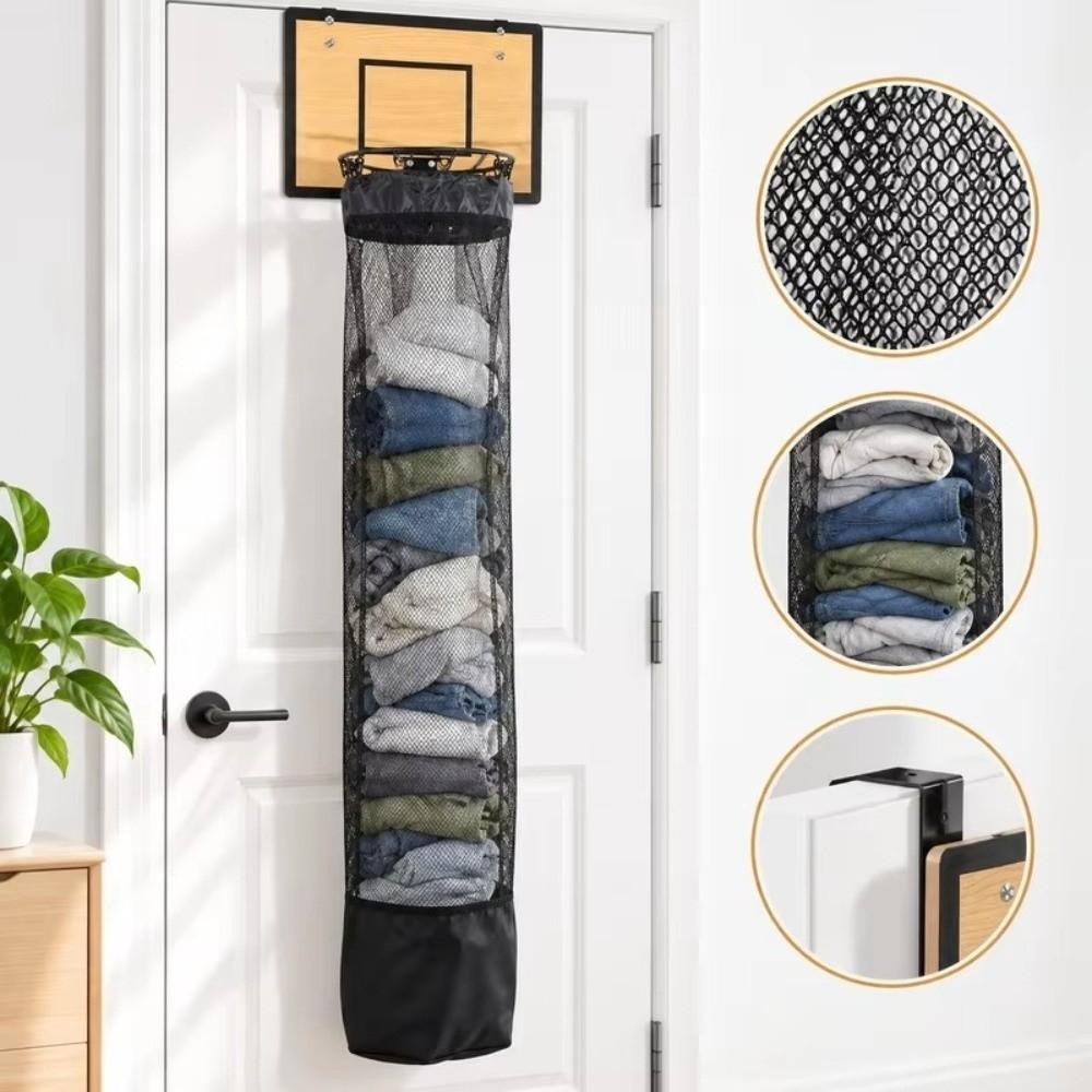 Over Door Over Door Clothes Bag Basketball Style Clothing Hamper Bag Laundry Basket College Living