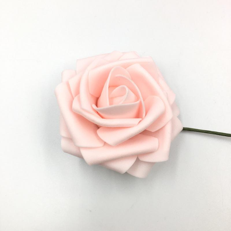 

25pcs/8CM Simulated Rose Head with Rod PE Flower Holder foam Flower Head Wedding Party Decoration Hand held Flower Accessories 25pcs