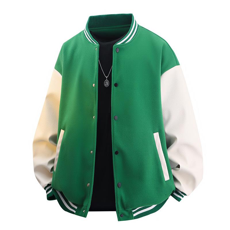 Retro Baseball Collar Baseball Uniform Street Loose Jacket