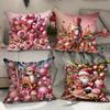 Christmas Pillow Cover Christmas Tree Santa Claus Snowman Reindeer Cushion Cover Living Room Decoration