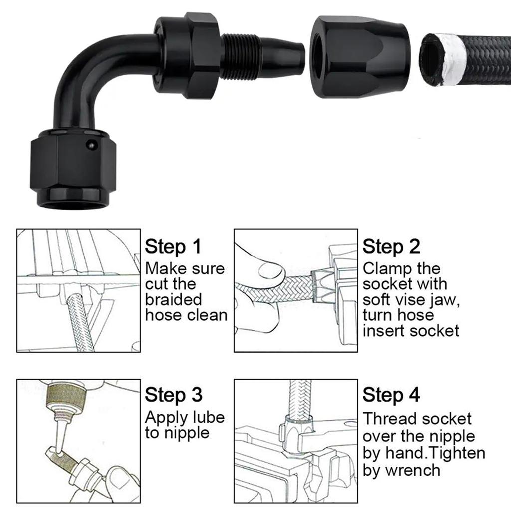 Easy Installation Stainless Steel Braided Hose Coupler 360 Degree Rotation Quick Disconnect for Auto Car Cooling Systems