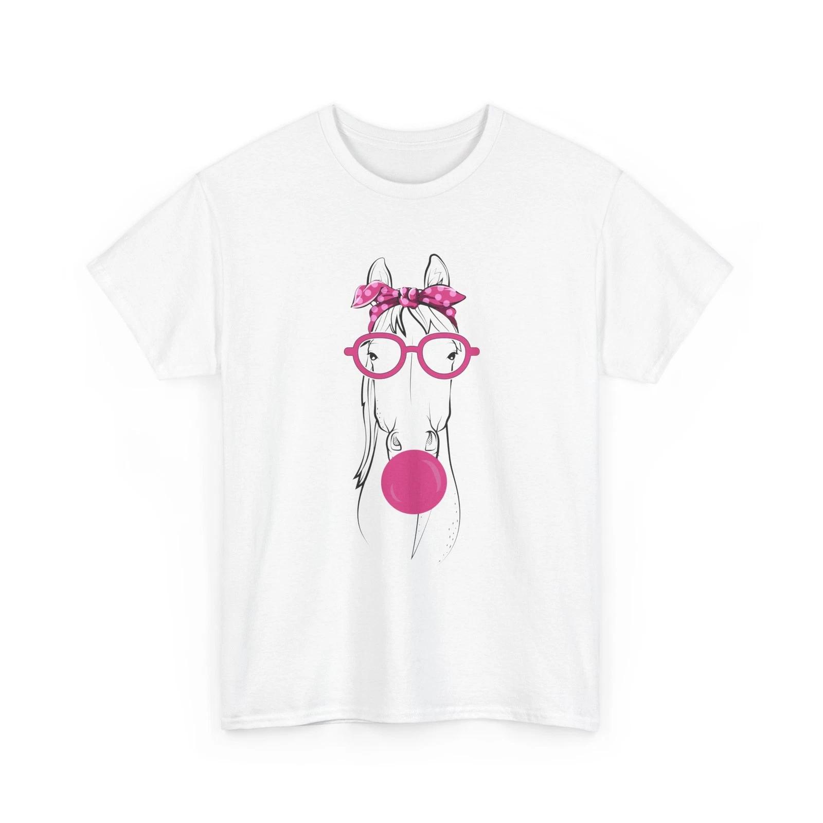Horse T shirt, Horse Bandana Horseback Riding Lover Women Girls Cute Shirt L