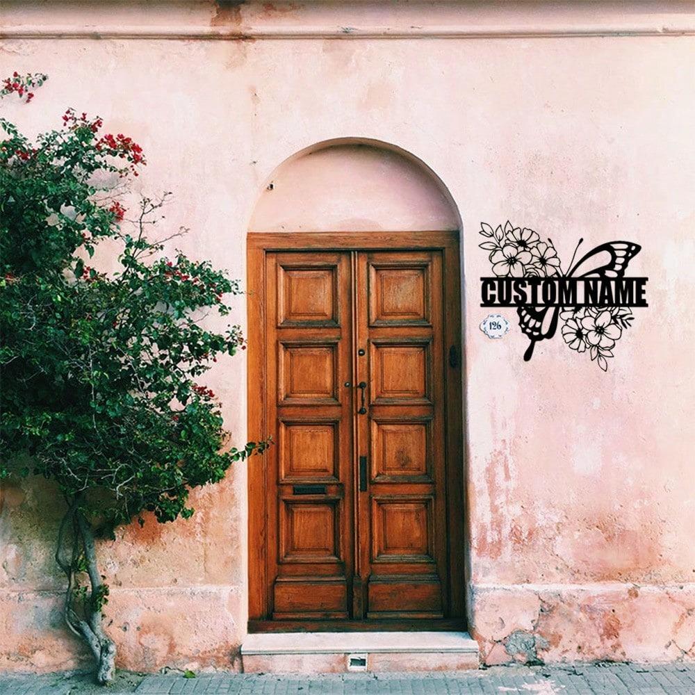 Butterfly Metal Wall Art, 1pc 3D Garden Decor, Hanging Ornament, Personalized Metal Sign, Flower Craft for Outdoor Patio