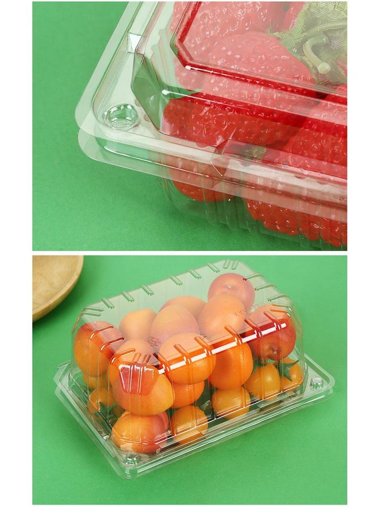 Clear Plastic Fruit & Veggie Box with Lid - Disposable and Thickened for Fresh Storage