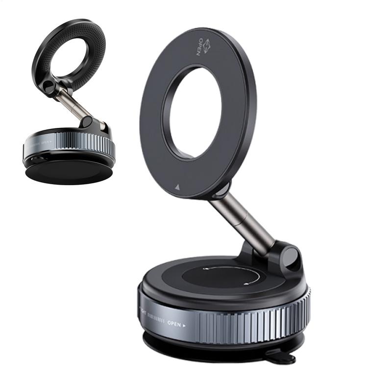 Car Mount Electric Vacuum Magnetic Holder 360degree Rotatable Foldable Strong Suction Stand For Smartphone Live Streaming