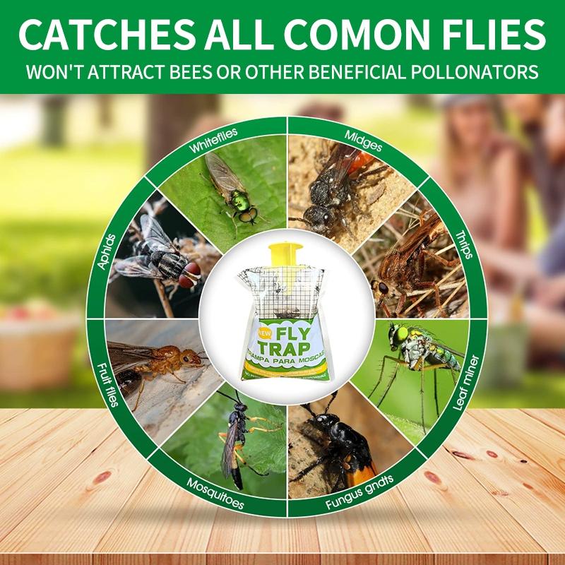 1/5PCS Hanging Flies Trap Catching Bait Bag Outdoor Hornets Bee Trap Bug Insect Fly Kill Catcher Bag Summer Garden Supplies