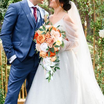 Wedding Bridal Bouquet Toss Elegant Bridesmaid Artificial Flowers Decorations for
