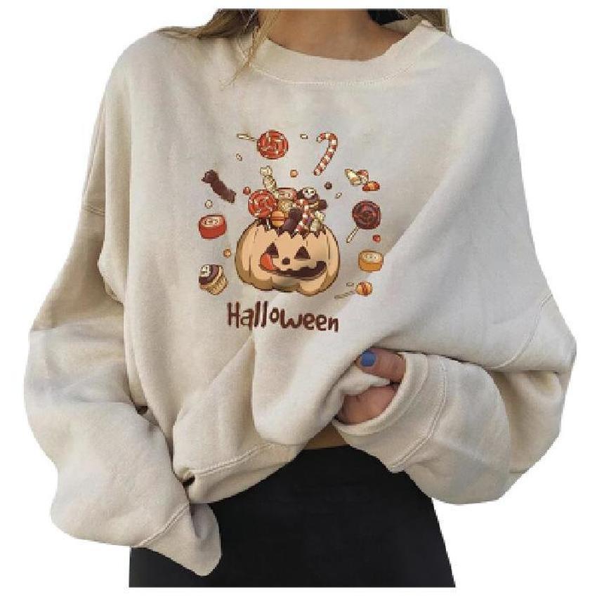 Halloween Printed Autumn T-Shirt Women 