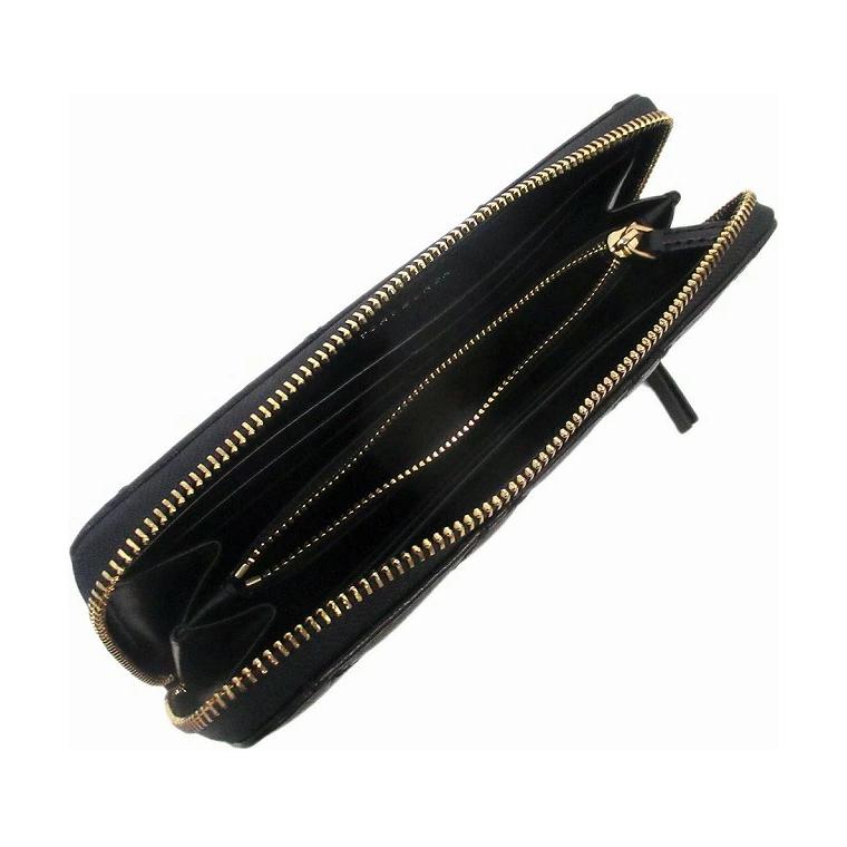 Tory Burch Willa Metal Logo Surround Zip Leather Wallet Women wallet Black 159228-001
