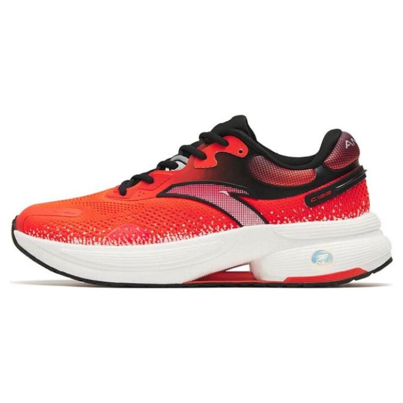 Anta C100 Cushioned Anti-Slip Wear-Resistant Breathable Lightweight Low-Top Running Shoes Men s Orange White Black Sneakers 112245586-1 40