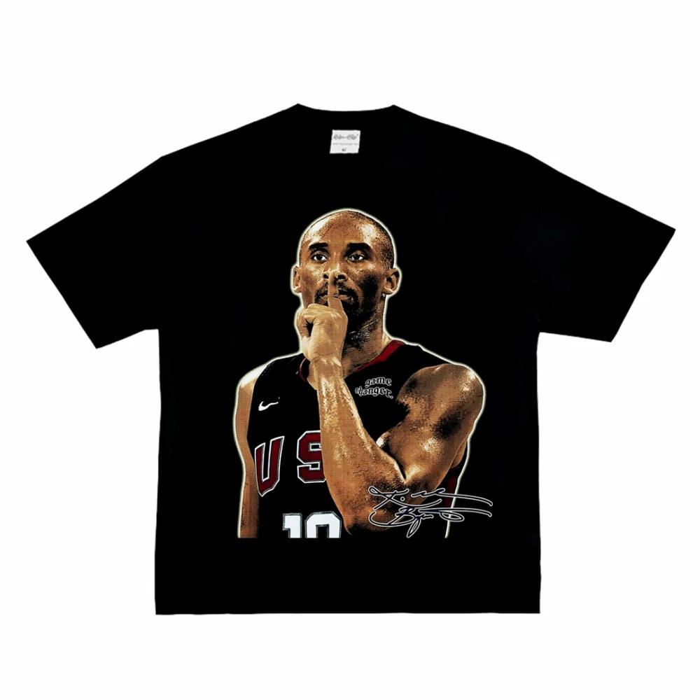 Fashion Men Women's T-shirt Basketball Star American Big Head Print Short Sleeve Cotton T-Shirt Loose Street Wear Tops Clothing