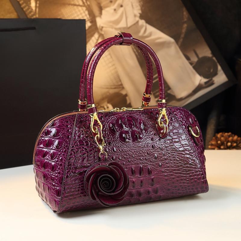Genuine Leather Crocodile Pattern Women Bag Handbag Women's New Fashion Shoulder Messenger Bag Large Capacity Pillow Bags
