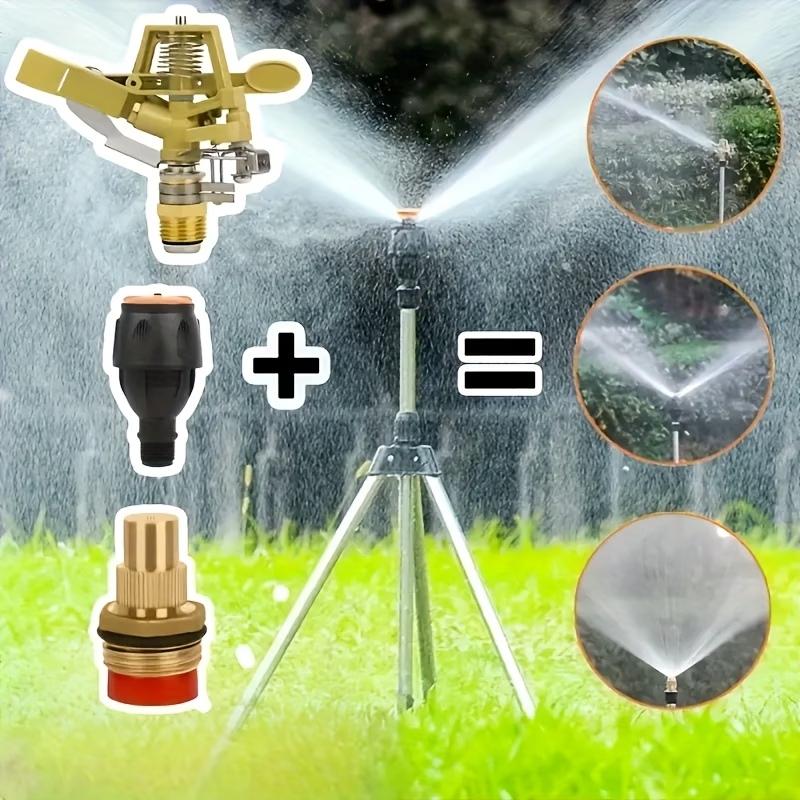 2Pcs/Set Height Adjustable 360° Auto Rotating Sprinkler with Telescopic Tripod, Large Coverage for Garden Lawn Farm Irrigation