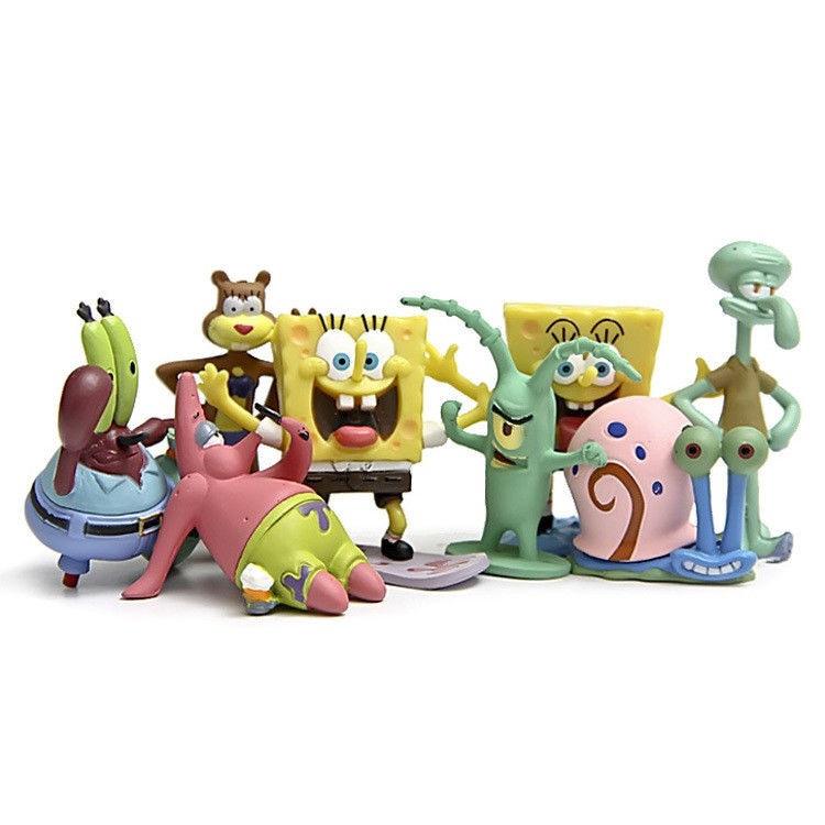Spongebob Squarepants Patrick Star Squidward Pvc Figure Toy Set For Children 8pcs/lot