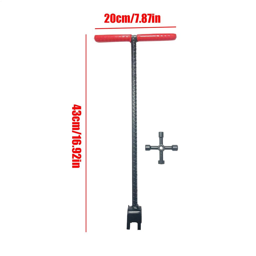 Water Meter Tool T-Shaped Check Valve Wrench Valve Shut Off Spanner for Plumbing Irrigation Outdoor Backyard Garden Lawn